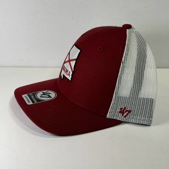 NWT Alabama Crimson Tide ‘47 Brand Red Trucker Snapback Mesh Hat Cap OSFA 🏈 (A1) - Picture 5 of 5
